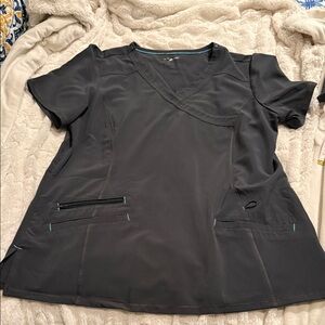 Women’s Scrub Set Pewter With Turquoise Trim